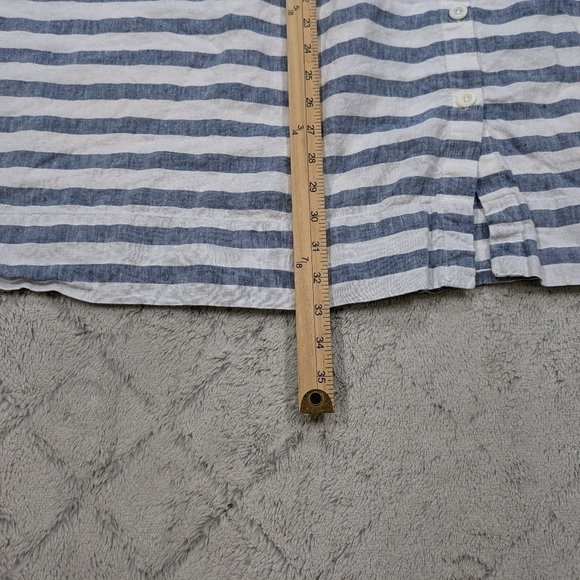 J. Jill Skort Women's XL Blue White Stripe Love Linen Maxi Side Button Nautical - Picture 4 of 8